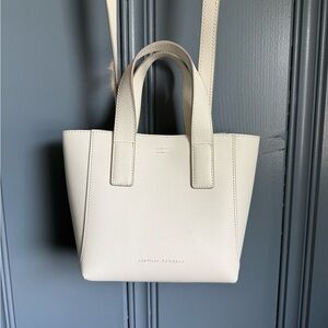 Loeffler Randall White Textured Leather Tote